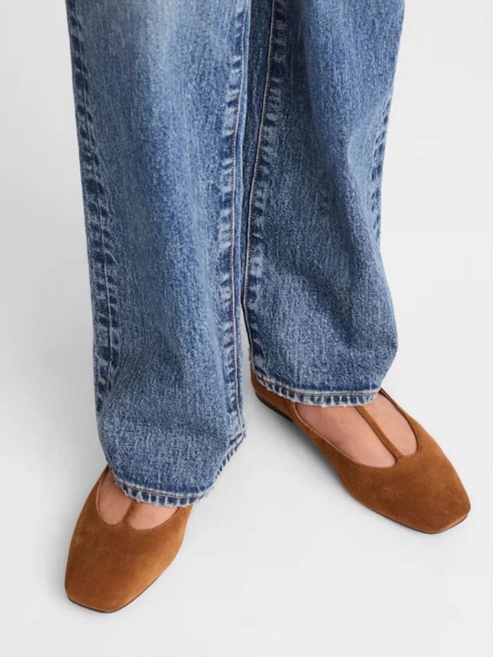 Madewell The Mylie T-Strap Flat in Russet Brown Suede Size 7.5 - Picture 4 of 11